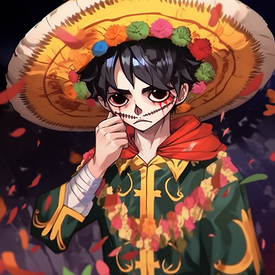 Image For Post | Anime boy donned in a serape, bold patterns and warm colors. mexican anime pfp boys pfp for discord. - [Mexican Anime Pfp Collection](https://hero.page/pfp/mexican-anime-pfp-collection)