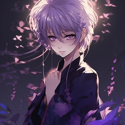 Image For Post | Detailed illustration focusing on a girl holding a thorny purple rose, colored with contrasting bright and dark purple shades. female purple anime pfp pfp for discord. - [Purple Pfp Anime Collection](https://hero.page/pfp/purple-pfp-anime-collection)
