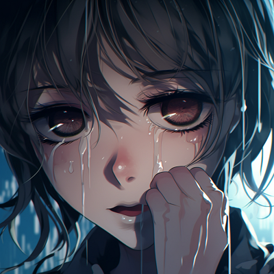 Image For Post | Profile picture with a dominant theme of sadness, depicting a crying anime girl, pastel color palette and fine details. crying female anime pfp pfp for discord. - [Crying Anime PFP](https://hero.page/pfp/crying-anime-pfp)