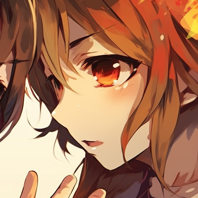 Image For Post | Two characters glancing sideways at each other, detailed hairstyles and striking colors. horimiya matching pfp for couples pfp for discord. - [horimiya matching pfp, aesthetic matching pfp ideas](https://hero.page/pfp/horimiya-matching-pfp-aesthetic-matching-pfp-ideas)