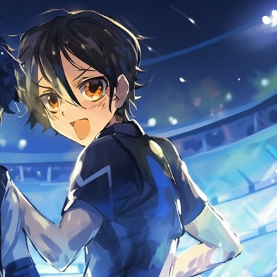 Image For Post | Soccer match in full swing, two characters going head to head, strong lines and active pose. blue lock matching pfp - nagi seishiro pfp for discord. - [blue lock matching pfp, aesthetic matching pfp ideas](https://hero.page/pfp/blue-lock-matching-pfp-aesthetic-matching-pfp-ideas)