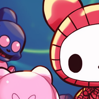 Image For Post | Two characters with contrasting color schemes, common symbol linking them. hello kitty and superheroes matching pfp pfp for discord. - [matching pfp hello kitty, aesthetic matching pfp ideas](https://hero.page/pfp/matching-pfp-hello-kitty-aesthetic-matching-pfp-ideas)