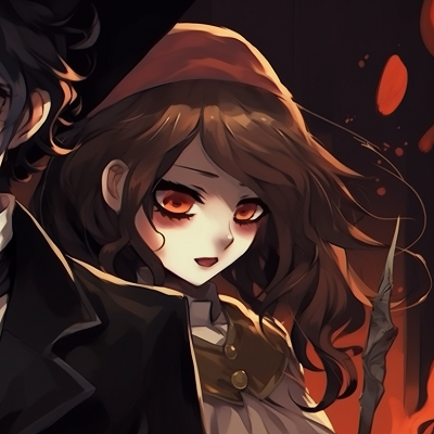 Image For Post | Two characters partially hidden in shadows, ethereal glow and intense eyes. halloween themed pfp matching pfp for discord. - [halloween pfp matching, aesthetic matching pfp ideas](https://hero.page/pfp/halloween-pfp-matching-aesthetic-matching-pfp-ideas)