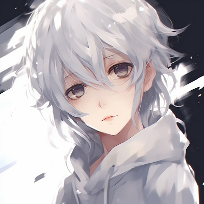Image For Post | Detailed view of the boy in white, with an emphasis on the linework and the cool color palette. stylish anime pfp boy in white - [White Anime PFP](https://hero.page/pfp/white-anime-pfp)