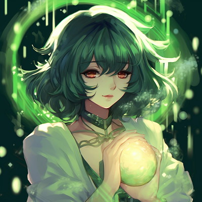 Image For Post | Twin anime characters with contrasting sapphire and emerald themes, detailed with delicate facial expressions. animated green anime pfp artwork - [Green Anime PFP Universe](https://hero.page/pfp/green-anime-pfp-universe)