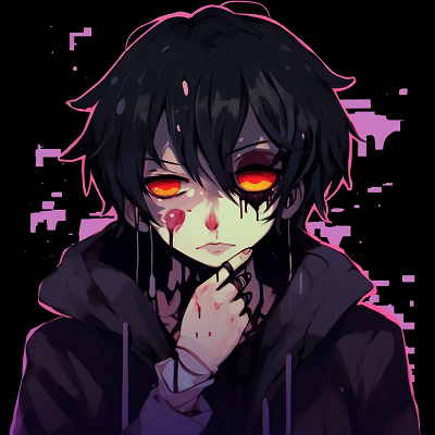 Image For Post | An anime character in emo attire weeping, with distinctive tear details and bold outlines. iconic emo pfp anime - [Emo Pfp Anime Gallery](https://hero.page/pfp/emo-pfp-anime-gallery)