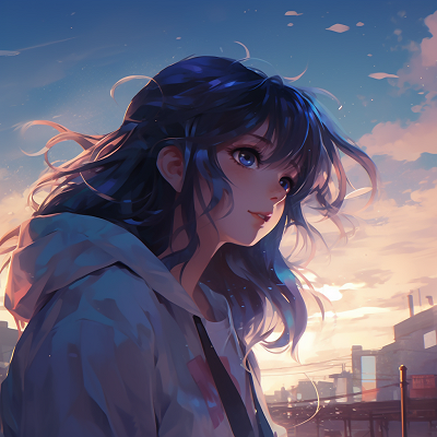 Image For Post | Anime Girl profile captured during twilight, showcasing rich purples and blues. 4k anime girl profile picture - [4K Anime Profile Pictures](https://hero.page/pfp/4k-anime-profile-pictures)