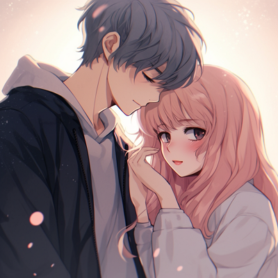 Image For Post | Profile view of a loving anime couple holding each other closely, detailed facial expressions. adorable couple anime pfp - [Couple Anime PFP Themes](https://hero.page/pfp/couple-anime-pfp-themes)