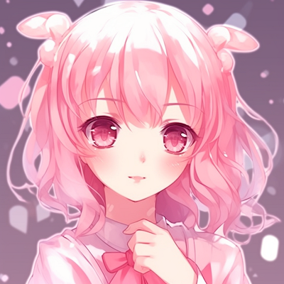 Image For Post | An anime girl with a sparkling pink design, conveys a kawaii atmosphere. trendy pink anime pfp designs - [Pink Anime PFP](https://hero.page/pfp/pink-anime-pfp)