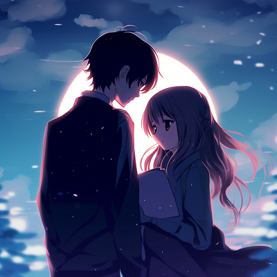Image For Post | Anime couple embracing under the moonlight, muted blues and silhouettes. adorable anime couple pfp - [Anime Couple pfp](https://hero.page/pfp/anime-couple-pfp)