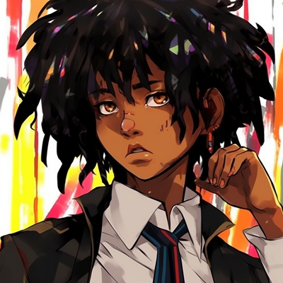 Image For Post | Stylish black anime girl with colorful backdrop, sharp lines and strong contrast. creative black anime girl characters pfp - [Amazing Black Anime Characters pfp](https://hero.page/pfp/amazing-black-anime-characters-pfp)