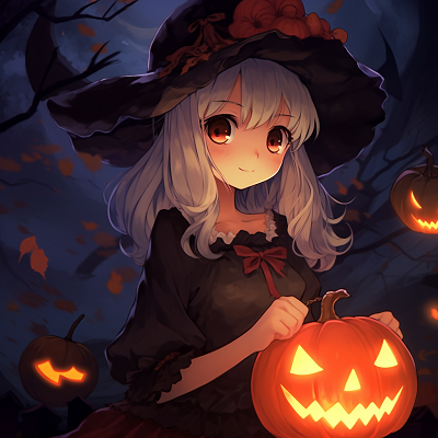 Image For Post | Kiki from Kiki's Delivery Service in witch costume, with moonlit night ambiance. ideas for anime halloween pfp - [Anime Halloween PFP Collections](https://hero.page/pfp/anime-halloween-pfp-collections)