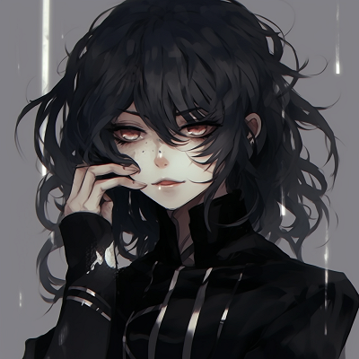 Image For Post | Anime girl dressed in gothic emo attire, black clothing with silver accents and a distant gaze. aesthetically pleasing emo anime pfp - [emo anime pfp Collection](https://hero.page/pfp/emo-anime-pfp-collection)