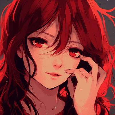 Image For Post | Gorgeous anime character with rosy, red hair, focusing on fine lines and soft hues. beautiful red anime girl pfp - [Red Anime PFP Compilation](https://hero.page/pfp/red-anime-pfp-compilation)