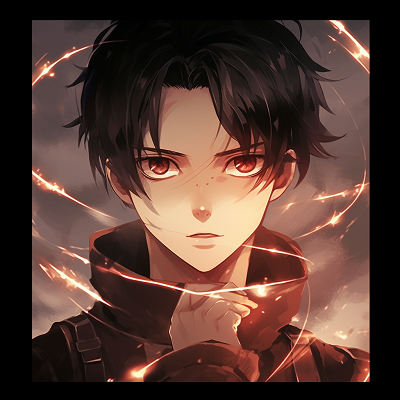 Image For Post | Expression of Levi amidst the darkness, focusing on his detailed eyes and intense expression anime pfp aesthetically pleasing - [Aesthetic PFP Anime Collection](https://hero.page/pfp/aesthetic-pfp-anime-collection)