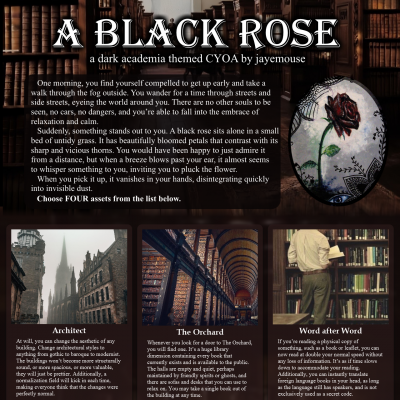 Image For Post A Black Rose - Dark Academia CYOA by jayemouse