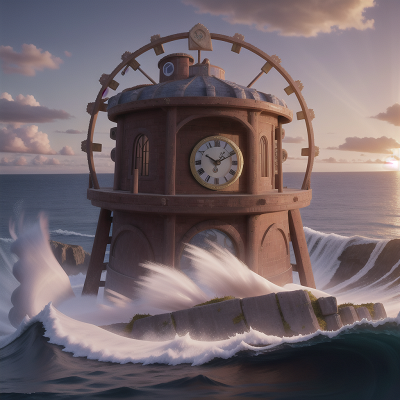 Image For Post Anime, cowboys, force field, clock, romance, ocean, HD, 4K, AI Generated Art