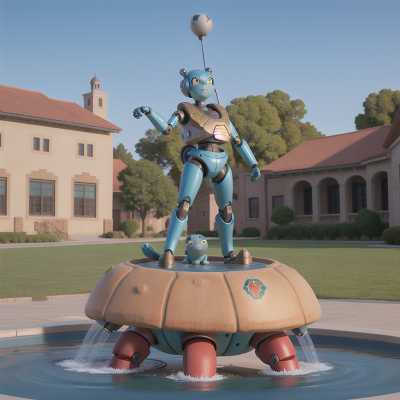 Image For Post Anime, robotic pet, school, turtle, fountain, surprise, HD, 4K, AI Generated Art