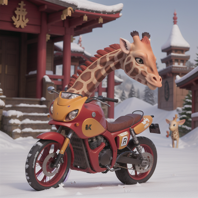 Image For Post Anime, temple, giraffe, snow, key, motorcycle, HD, 4K, AI Generated Art