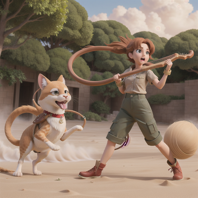 Image For Post Anime, harp, fighting, sandstorm, zookeeper, flying, HD, 4K, AI Generated Art