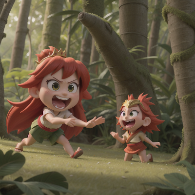 Image For Post Anime, jungle, anger, princess, sushi, laughter, HD, 4K, AI Generated Art