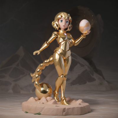 Image For Post Anime, crystal, golden egg, drought, statue, cyborg, HD, 4K, AI Generated Art