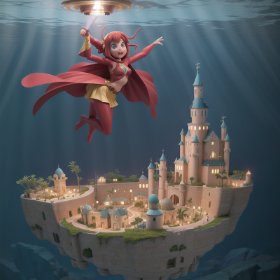 Image For Post Anime, underwater city, helicopter, superhero, dancing, magic wand, HD, 4K, AI Generated Art