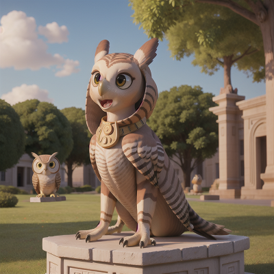Image For Post Anime, singing, museum, sphinx, park, owl, HD, 4K, AI Generated Art