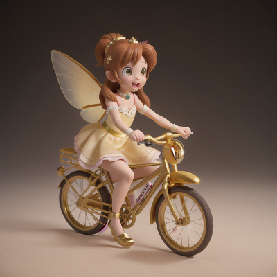 Image For Post Anime, romance, fairy dust, celebrating, bicycle, golden egg, HD, 4K, AI Generated Art