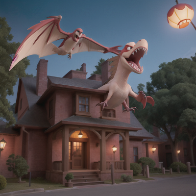 Image For Post Anime, surprise, haunted mansion, drum, pterodactyl, seafood restaurant, HD, 4K, AI Generated Art