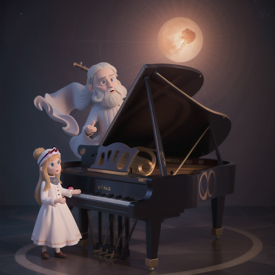 Image For Post Anime, telescope, vikings, confusion, piano, ghostly apparition, HD, 4K, AI Generated Art