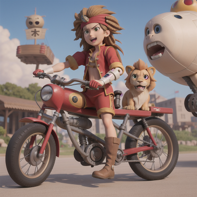 Image For Post Anime, bicycle, pirate, lion, airplane, robot, HD, 4K, AI Generated Art