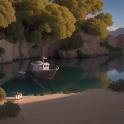 Image For Post Anime, boat, park, space, ghost, desert, HD, 4K, AI Generated Art