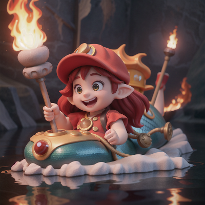 Image For Post Anime, fire, mermaid, submarine, dwarf, firefighter, HD, 4K, AI Generated Art