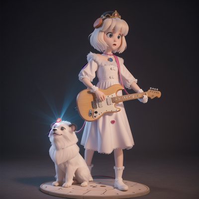 Image For Post Anime, ghost, electric guitar, dog, yeti, princess, HD, 4K, AI Generated Art