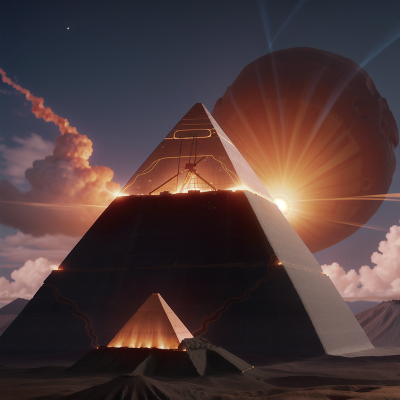Image For Post Anime, volcano, solar eclipse, surprise, pyramid, archaeologist, HD, 4K, AI Generated Art