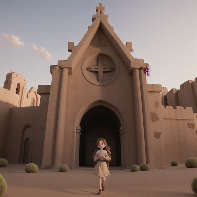 Image For Post Anime, cathedral, desert, temple, zookeeper, joy, HD, 4K, AI Generated Art