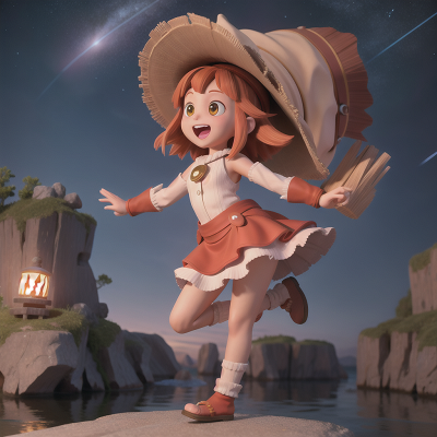 Image For Post Anime, meteor shower, boat, witch, cavemen, dancing, HD, 4K, AI Generated Art