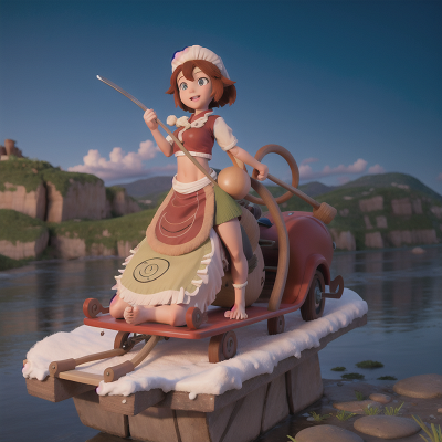 Image For Post Anime, sled, drought, centaur, chef, flying carpet, HD, 4K, AI Generated Art