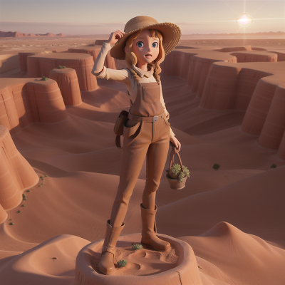 Image For Post Anime, desert, farmer, sunrise, queen, statue, HD, 4K, AI Generated Art