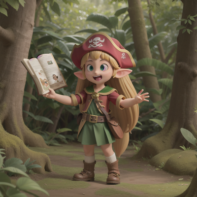 Image For Post Anime, jungle, book, elf, pirate, forest, HD, 4K, AI Generated Art