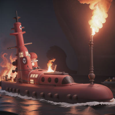 Image For Post Anime, fire, violin, submarine, museum, key, HD, 4K, AI Generated Art
