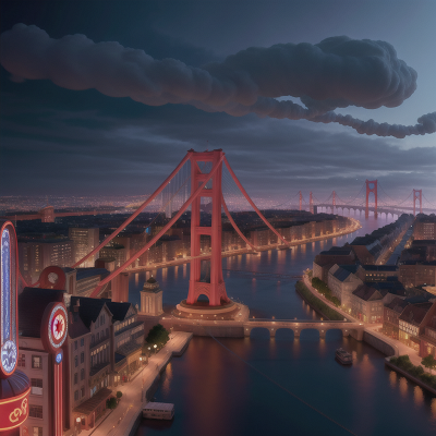 Image For Post Anime, river, circus, fog, singing, futuristic metropolis, HD, 4K, AI Generated Art