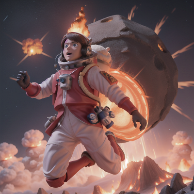 Image For Post Anime, volcanic eruption, yeti, space station, shield, jumping, HD, 4K, AI Generated Art