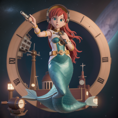 Image For Post Anime, musician, space station, mermaid, clock, telescope, HD, 4K, AI Generated Art