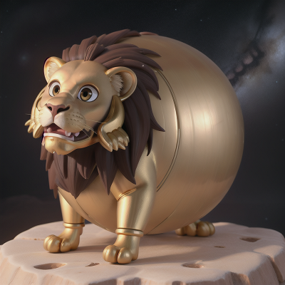 Image For Post Anime, golden egg, lion, monkey, space, sphinx, HD, 4K, AI Generated Art