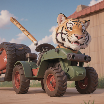 Image For Post Anime, tiger, museum, laser gun, tractor, chimera, HD, 4K, AI Generated Art