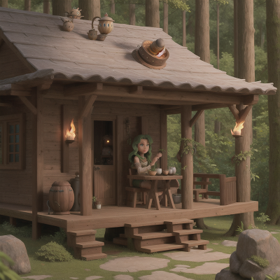 Image For Post Anime, forest, coffee shop, tribal warriors, witch's cauldron, yeti, HD, 4K, AI Generated Art
