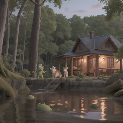 Image For Post Anime, swamp, seafood restaurant, sasquatch, zookeeper, earthquake, HD, 4K, AI Generated Art