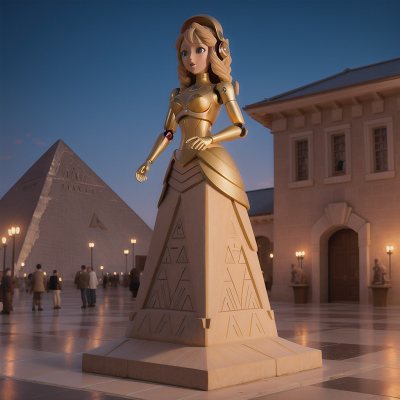 Image For Post Anime, artificial intelligence, statue, bakery, romance, pyramid, HD, 4K, AI Generated Art